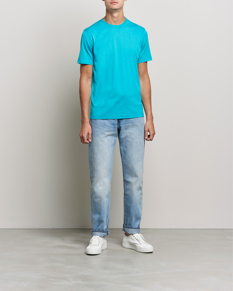 Herren | T-Shirts | Sunspel | Crew Neck Cotton Tee Reef