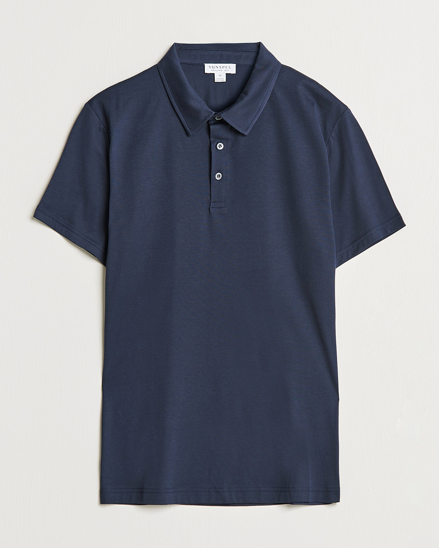 Herren | Poloshirts | Sunspel | Cotton Jersey Polo Navy