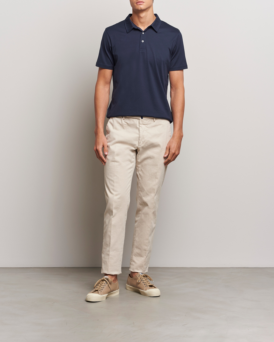 Herren | Poloshirts | Sunspel | Cotton Jersey Polo Navy