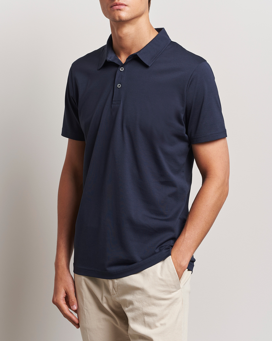 Herren | Poloshirts | Sunspel | Cotton Jersey Polo Navy
