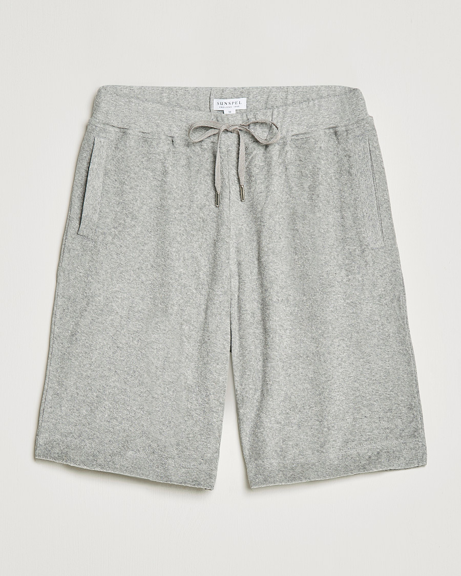 Herren | Shorts | Sunspel | Towelling Shorts Grey Melange