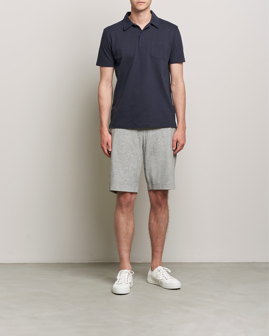 Herren | Shorts | Sunspel | Towelling Shorts Grey Melange