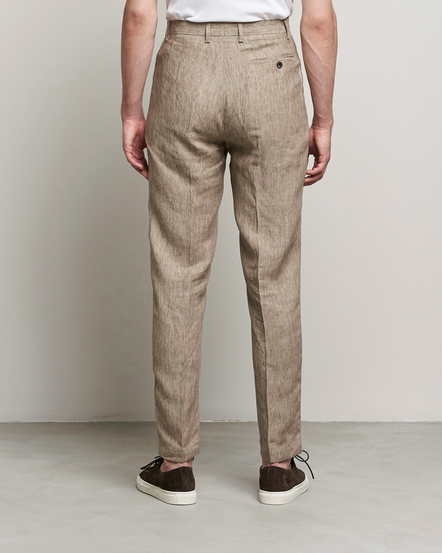 Herren | Hosen | Sunspel | Tailored Relaxed Fit Linen Trousers Dark Stone