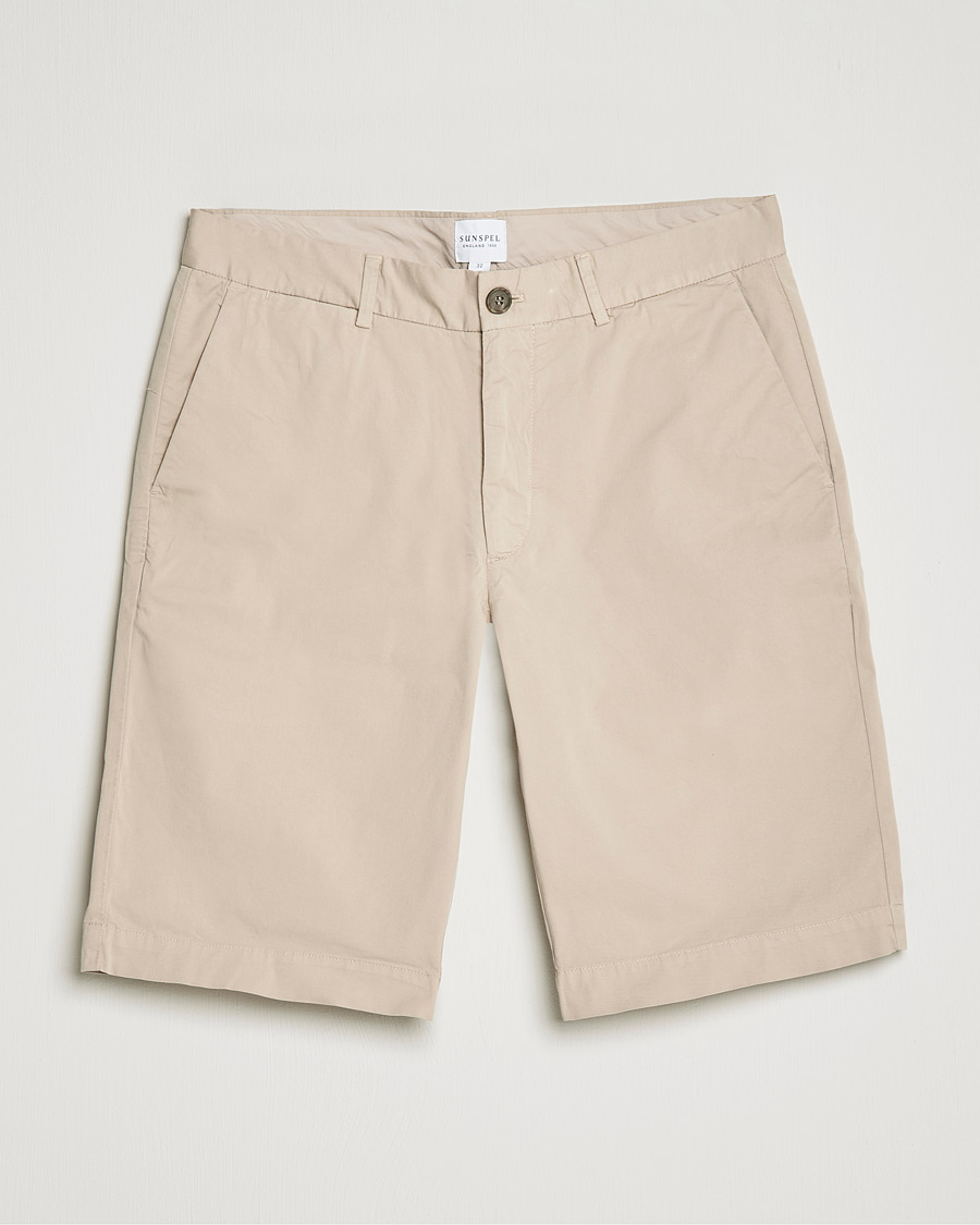 Herren | Shorts | Sunspel | Cotton Chino Shorts Light Stone