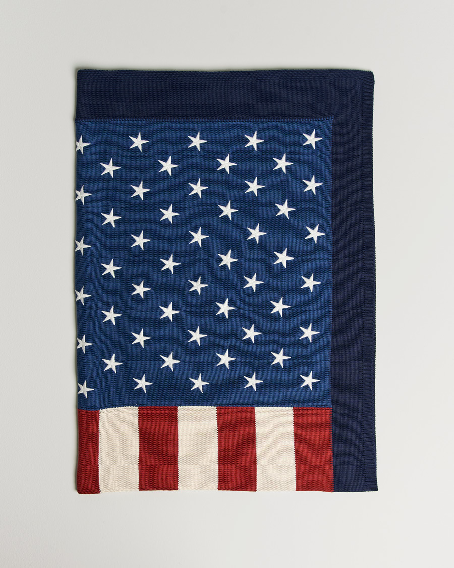 Herren | Ralph Lauren Home RL Flag 54x72 Cotton Throw Navy | Ralph Lauren Home | RL Flag 54x72 Cotton Throw Navy