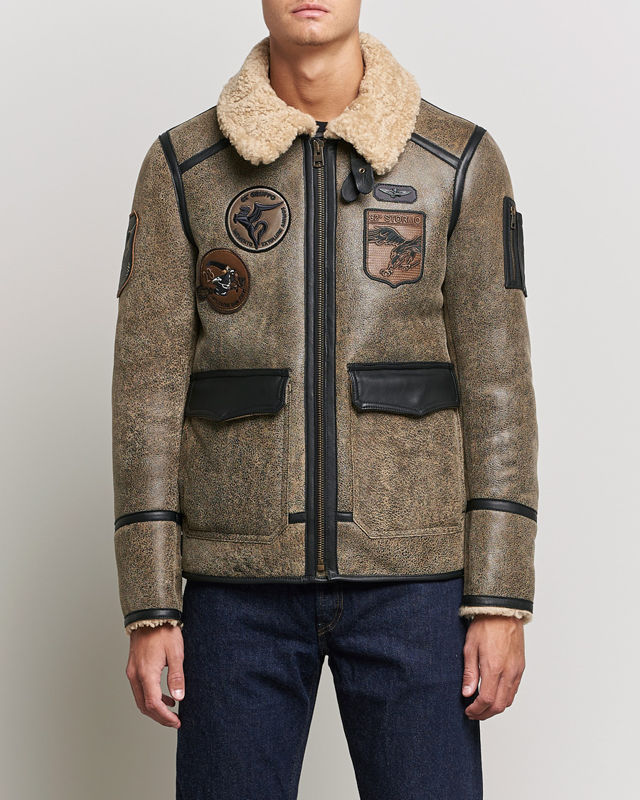 Herren | Jacken | Aeronautica Militare | Aviator Patch Jacket Tabaco