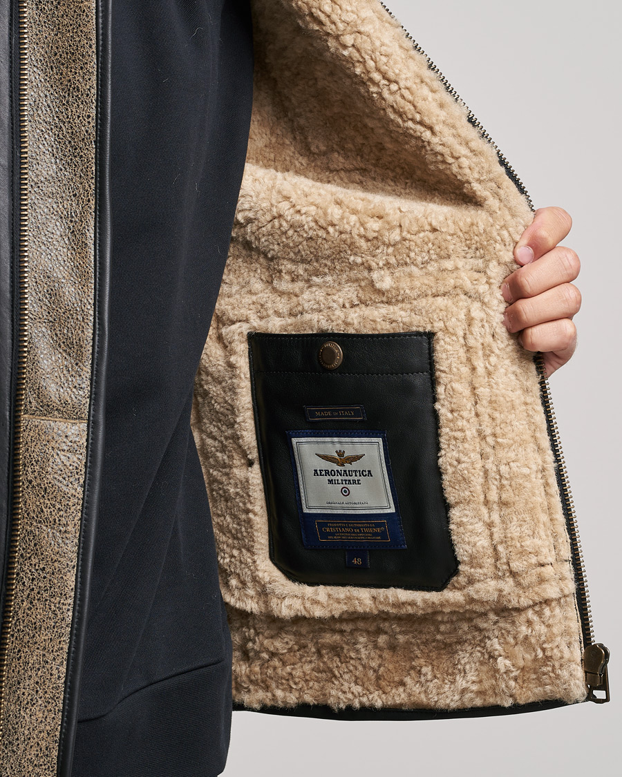 Herren | Jacken | Aeronautica Militare | Aviator Patch Jacket Tabaco