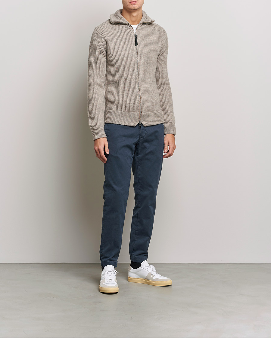 Herren | Hosen | Incotex | Slim Fit Satin Drawstring Joggers Navy