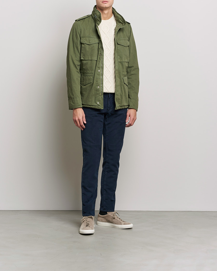 Herren | Hosen | Incotex | Slim Fit Vintage Moleskine Slacks Dark Blue