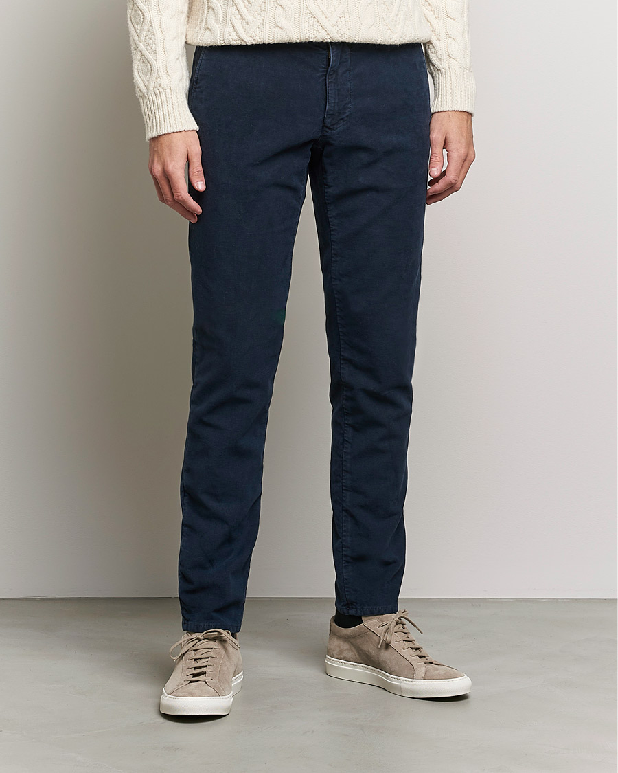 Herren | Hosen | Incotex | Slim Fit Vintage Moleskine Slacks Dark Blue