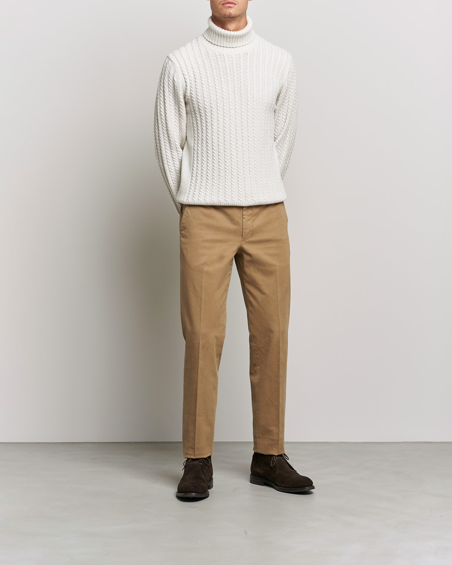 Herren | Hosen | Incotex | Regular Fit Cotton Stretch Chinos Beige