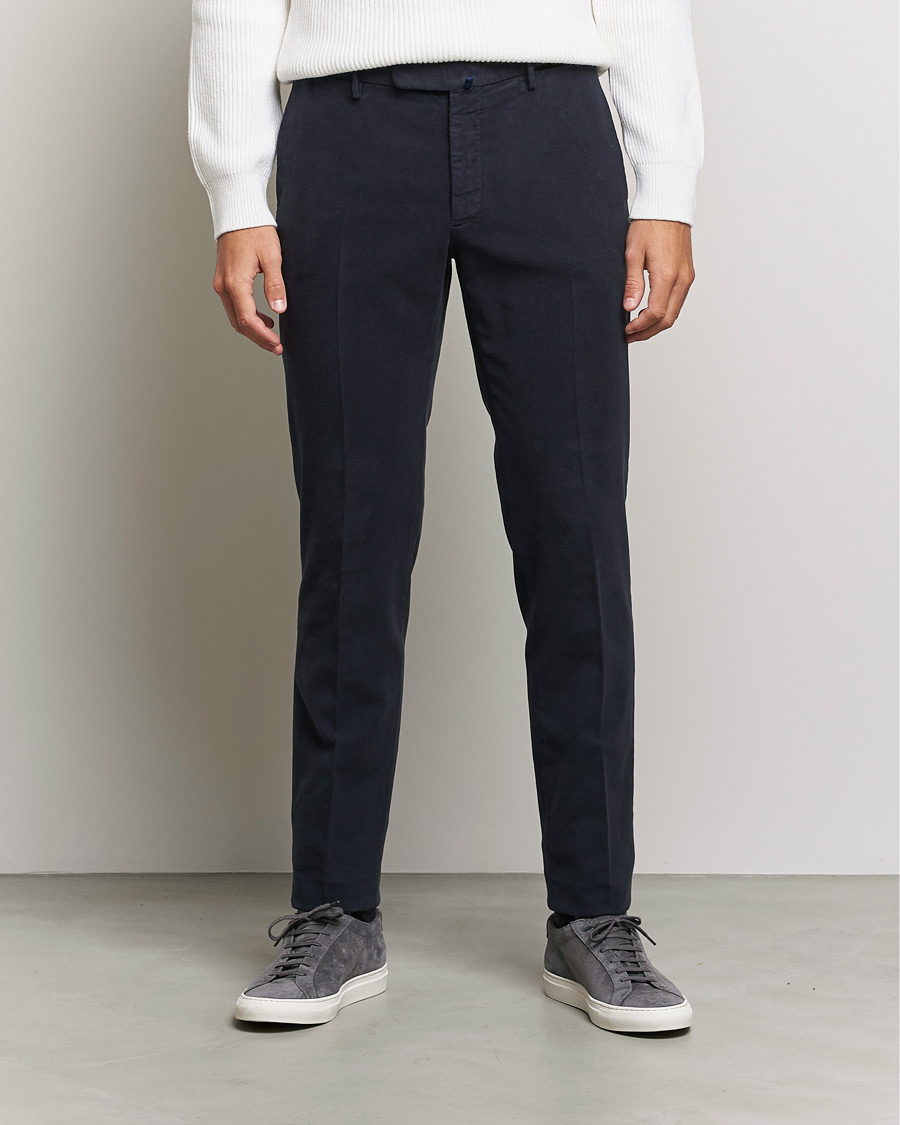 Herren | Hosen | Incotex | Slim Fit Luxury Moleskine Trousers Navy
