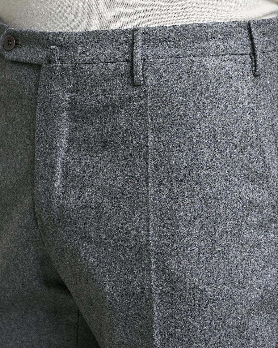Herren | Hosen | Incotex | Slim Fit Carded Flannel Trousers Grey Melange