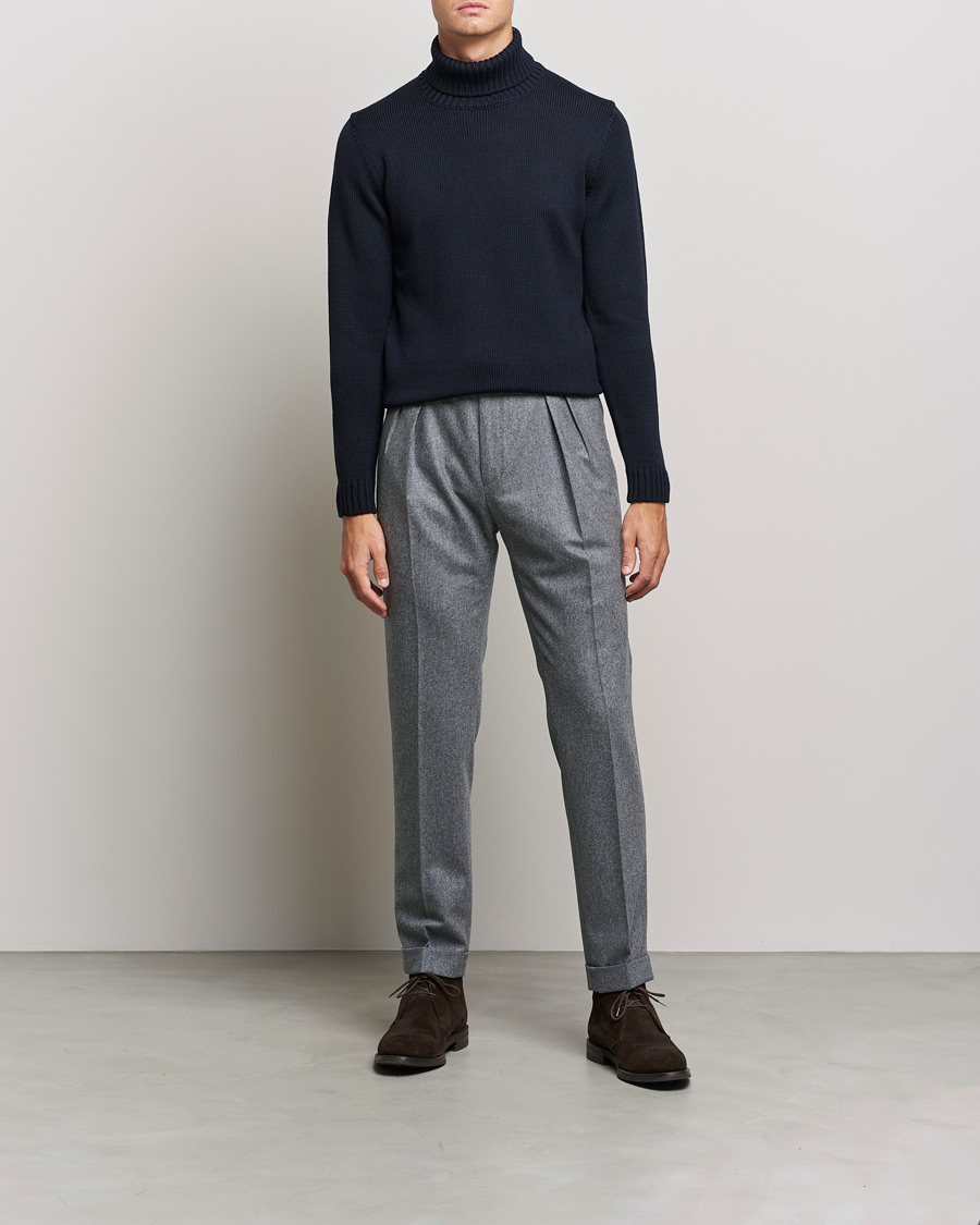 Herren | Pullover | Zanone | Virgin Merino Wool Rollneck Navy