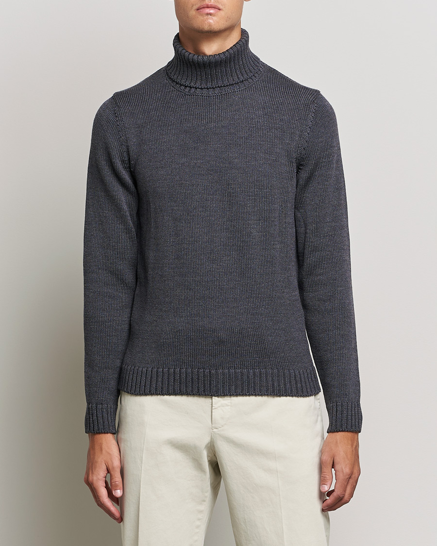 Herren | Pullover | Zanone | Virgin Merino Wool Rollneck Grey Melange