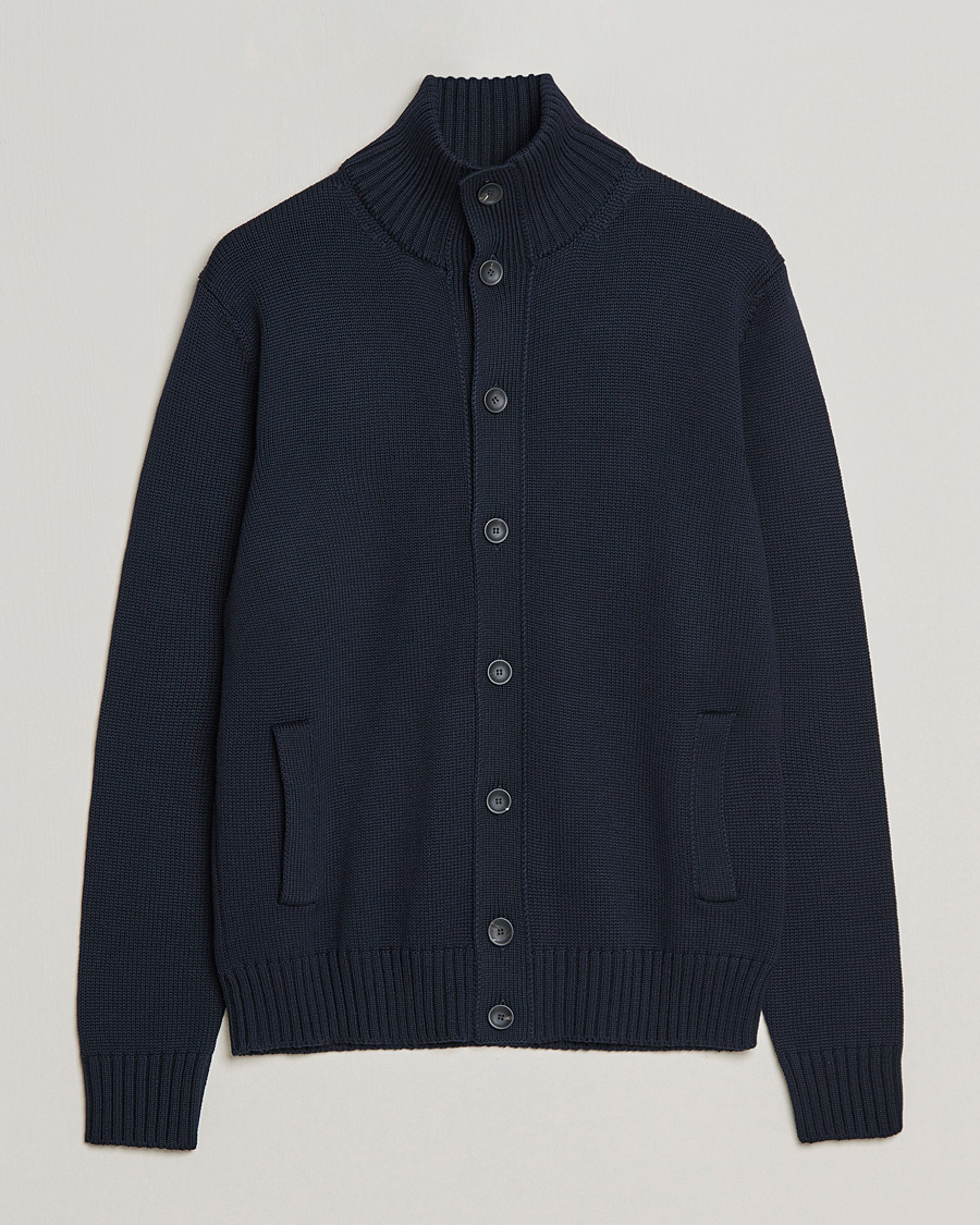 Herren | Pullover | Zanone | Virgin Merino Wool Chioto Cardigan Navy