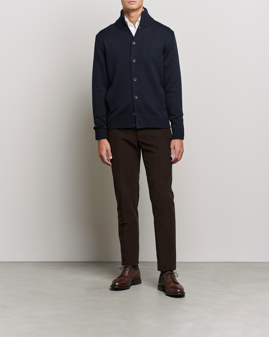 Herren | Pullover | Zanone | Virgin Merino Wool Chioto Cardigan Navy