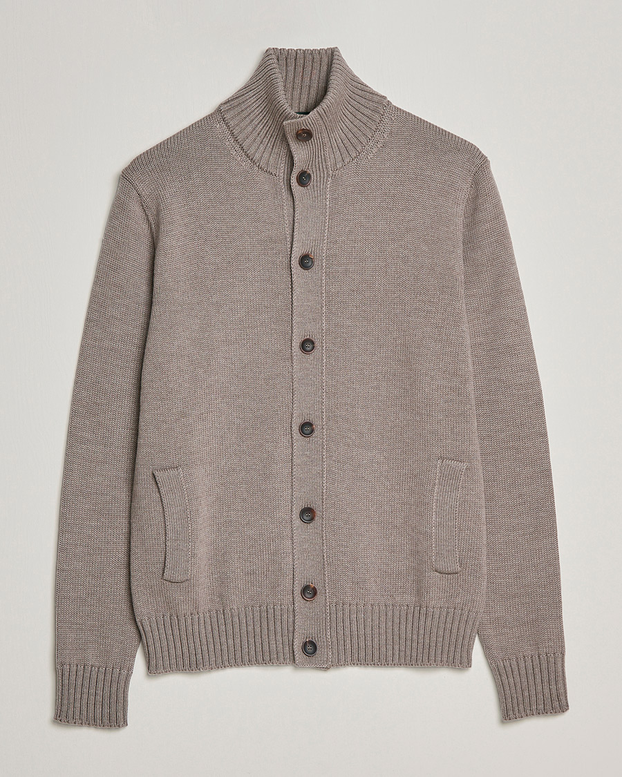 Herren | Pullover | Zanone | Virgin Merino Wool Chioto Cardigan Taupe