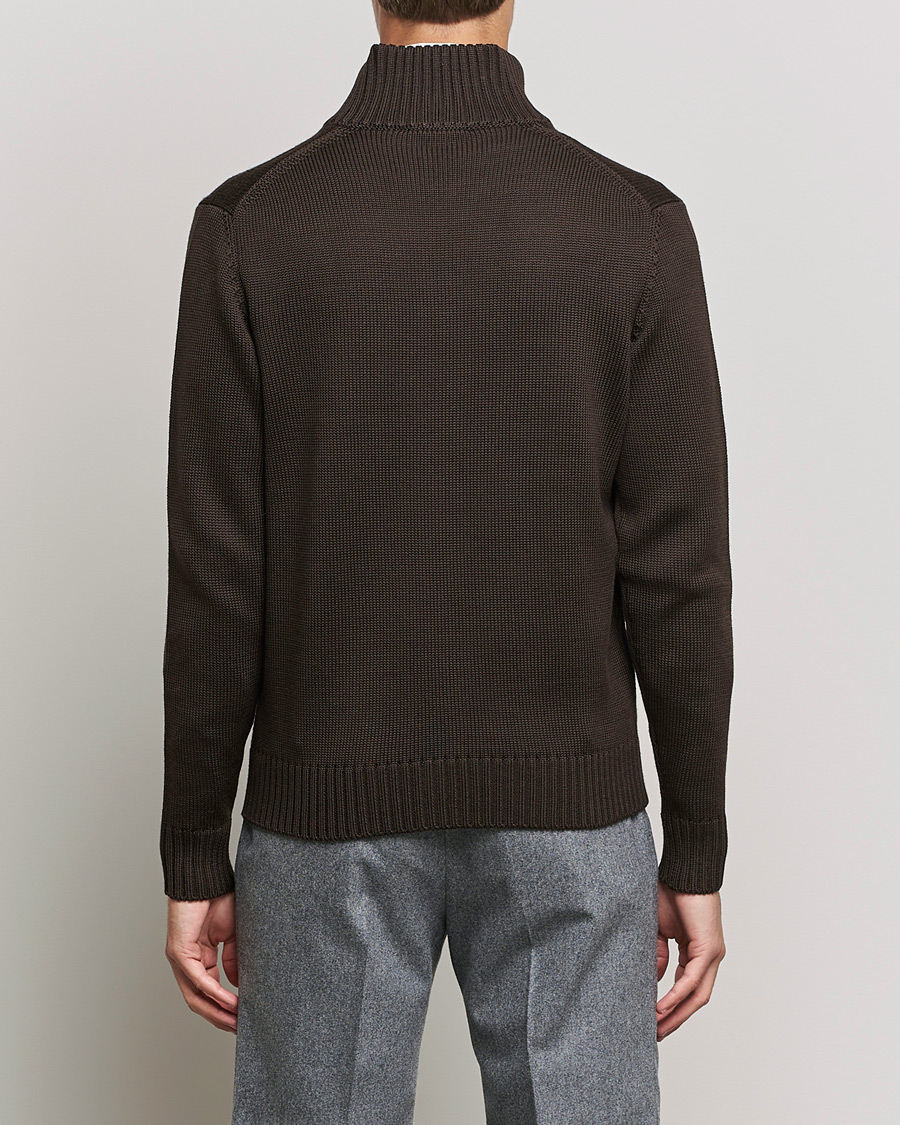 Herren | Pullover | Zanone | Virgin Merino Wool Chioto Cardigan Dark Brown