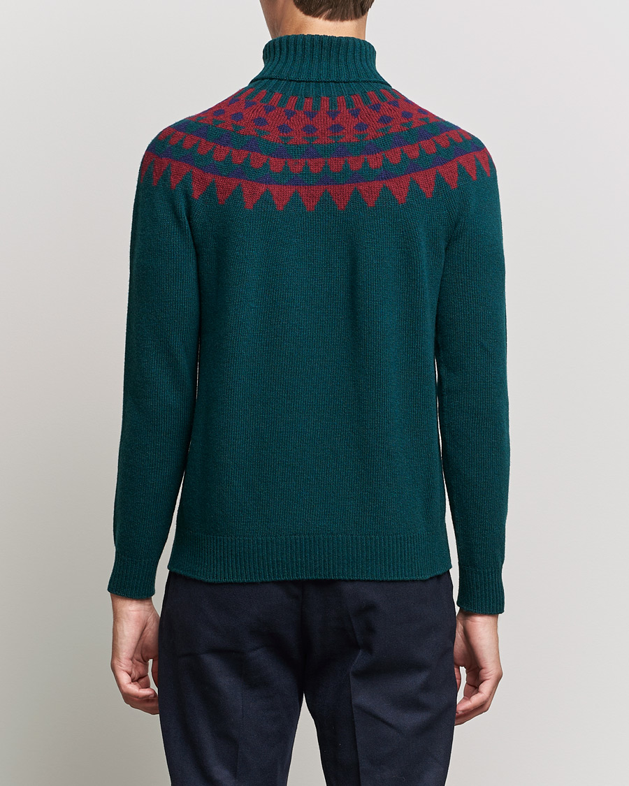 Herren | Pullover | Zanone | Fairisle Jacquard Rollneck Green