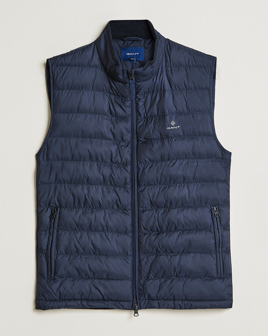 Herren | Jacken | GANT | Mixed Media Light Padded Gilet Evening Blue