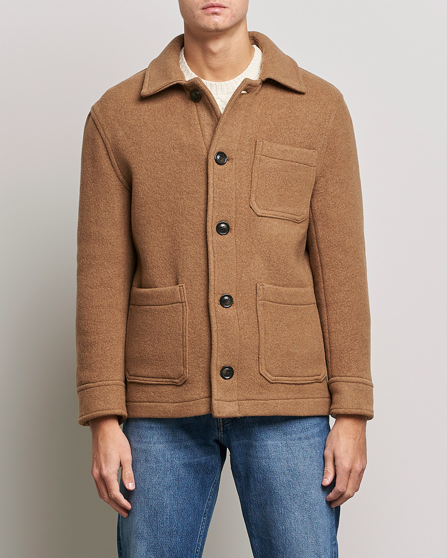 Herren | Jacken | GANT | Short Wool Patch Pocket Jacket Warm Khaki