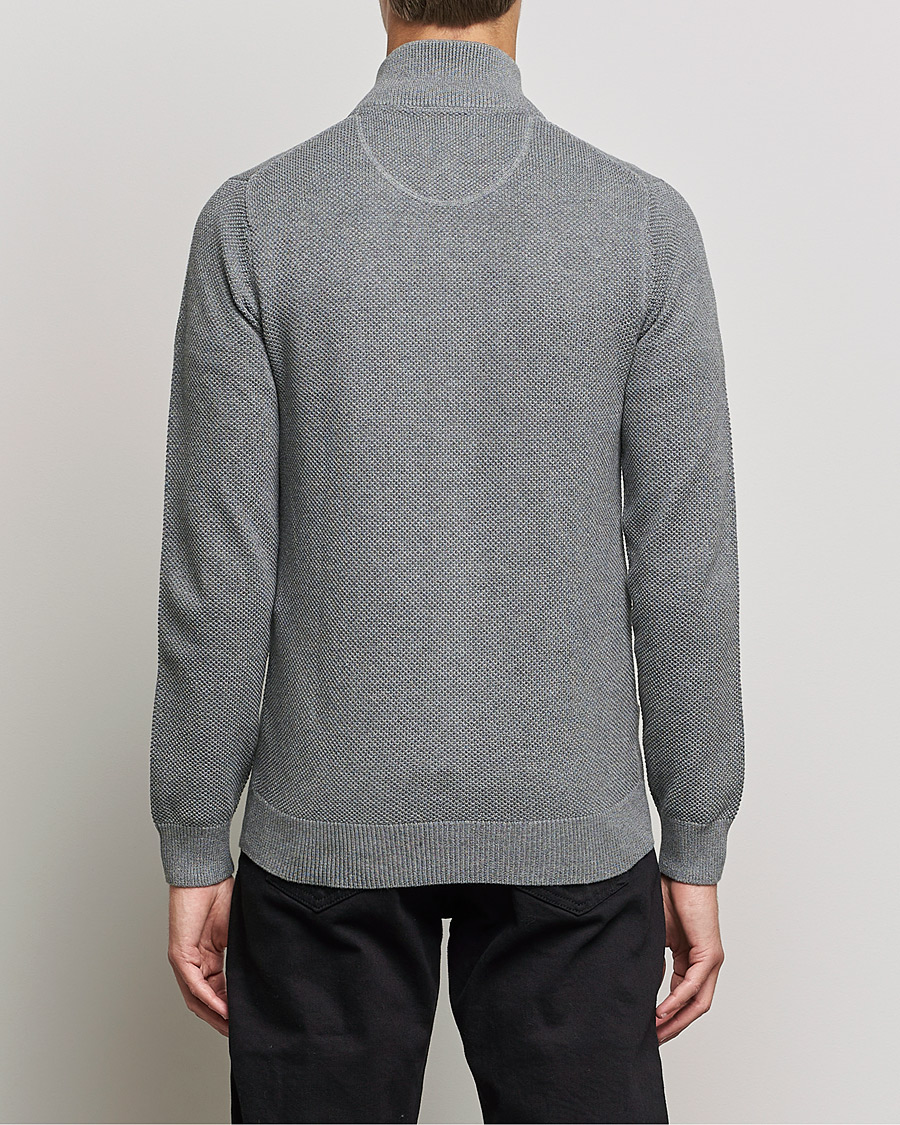 Herren | Pullover | GANT | Cotton Pique Full Zip Dark Grey Melange