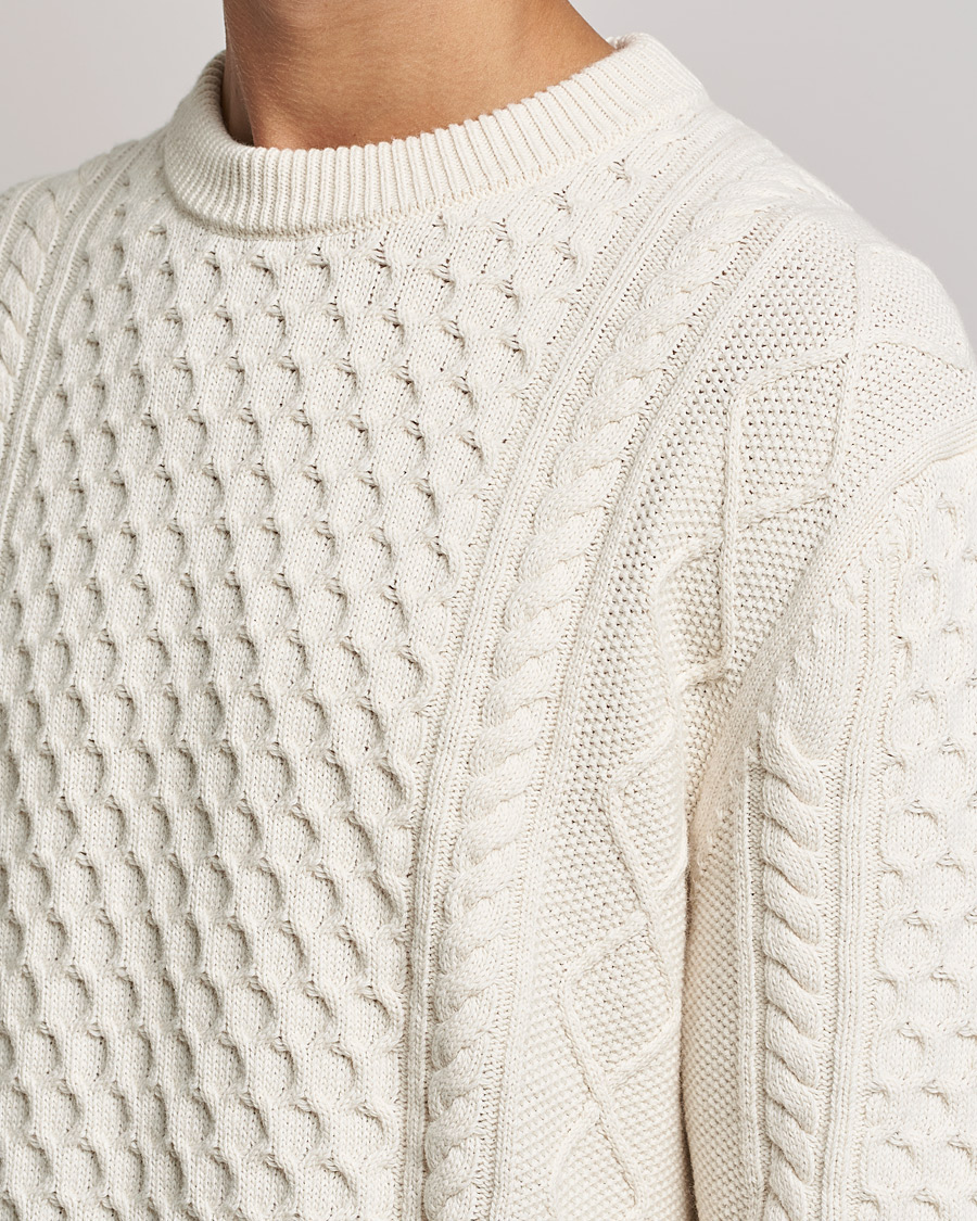 Herren | Pullover | GANT | Aran Structured Knitted Sweater Cream