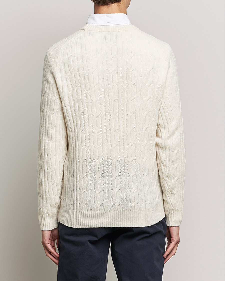 Herren | Pullover | GANT | Lambswool Cable Crew Neck Pullover Cream