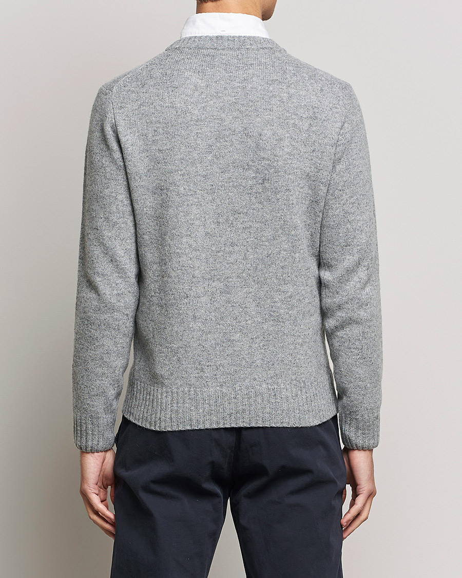 Herren | Pullover | GANT | Brushed Wool Crew Neck Sweater Grey Melange