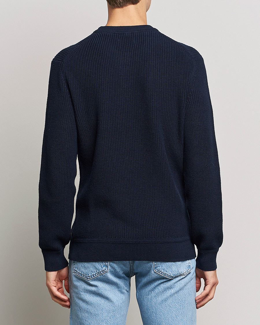 Herren | Pullover | GANT | Cotton/Wool Ribbed Sweater Evening Blue