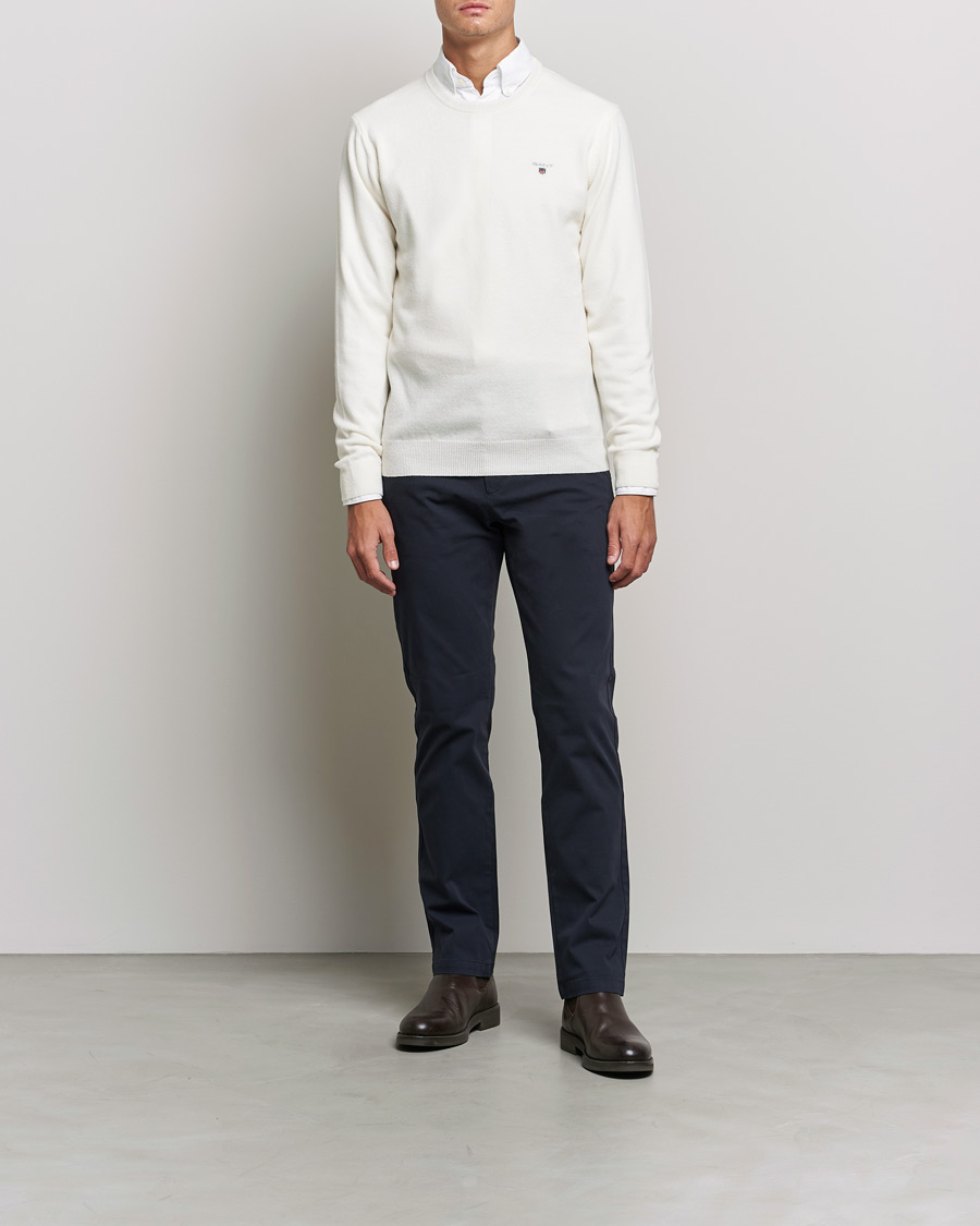 Herren | Pullover | GANT | Lambswool Crew Neck Pullover Cream