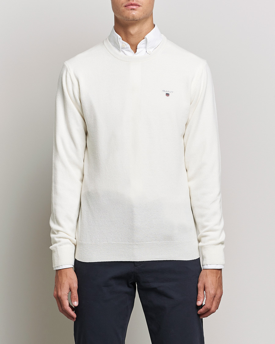 Herren | Pullover | GANT | Lambswool Crew Neck Pullover Cream