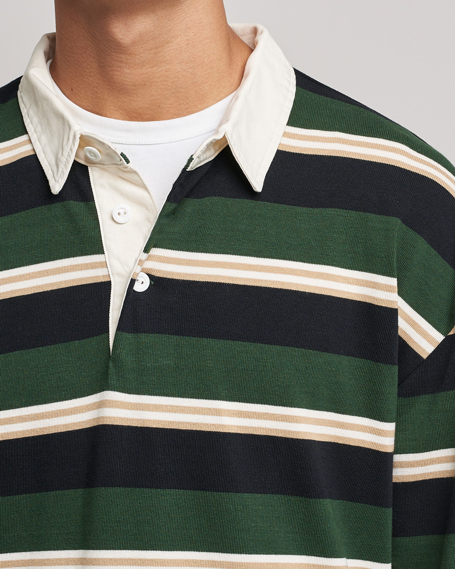 Herren | Pullover | GANT | Archive Striped Heavy Rugger Storm Green