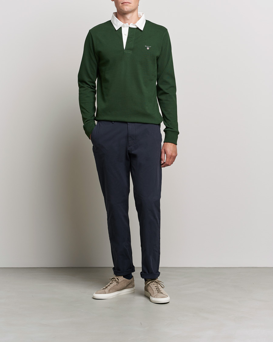 Herren | Pullover | GANT | Original Solid Heavy Rugger Storm Green