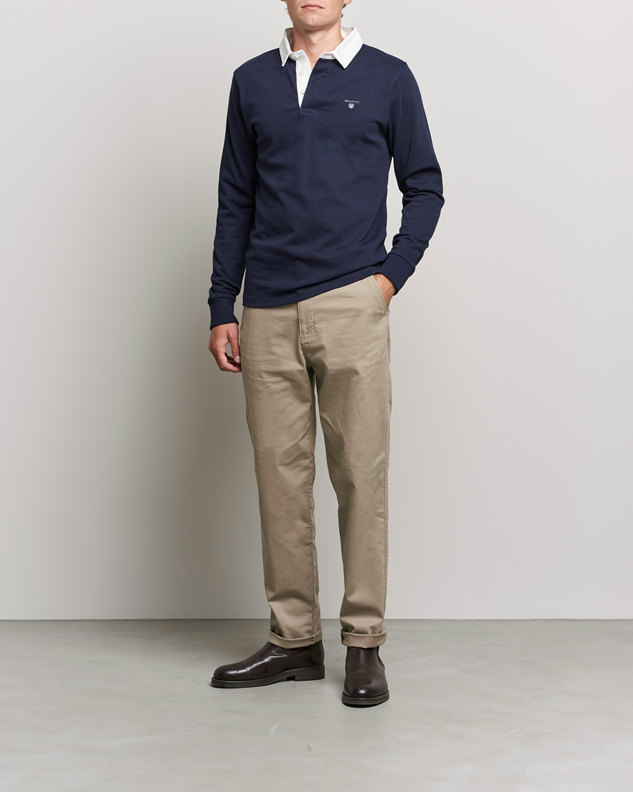 Herren | Pullover | GANT | Original Solid Heavy Rugger Evening Blue