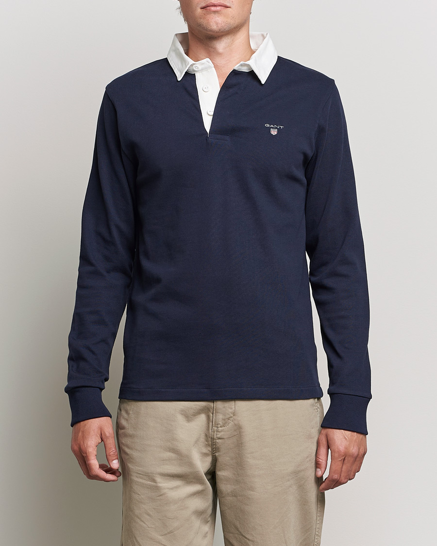 Herren | Pullover | GANT | Original Solid Heavy Rugger Evening Blue