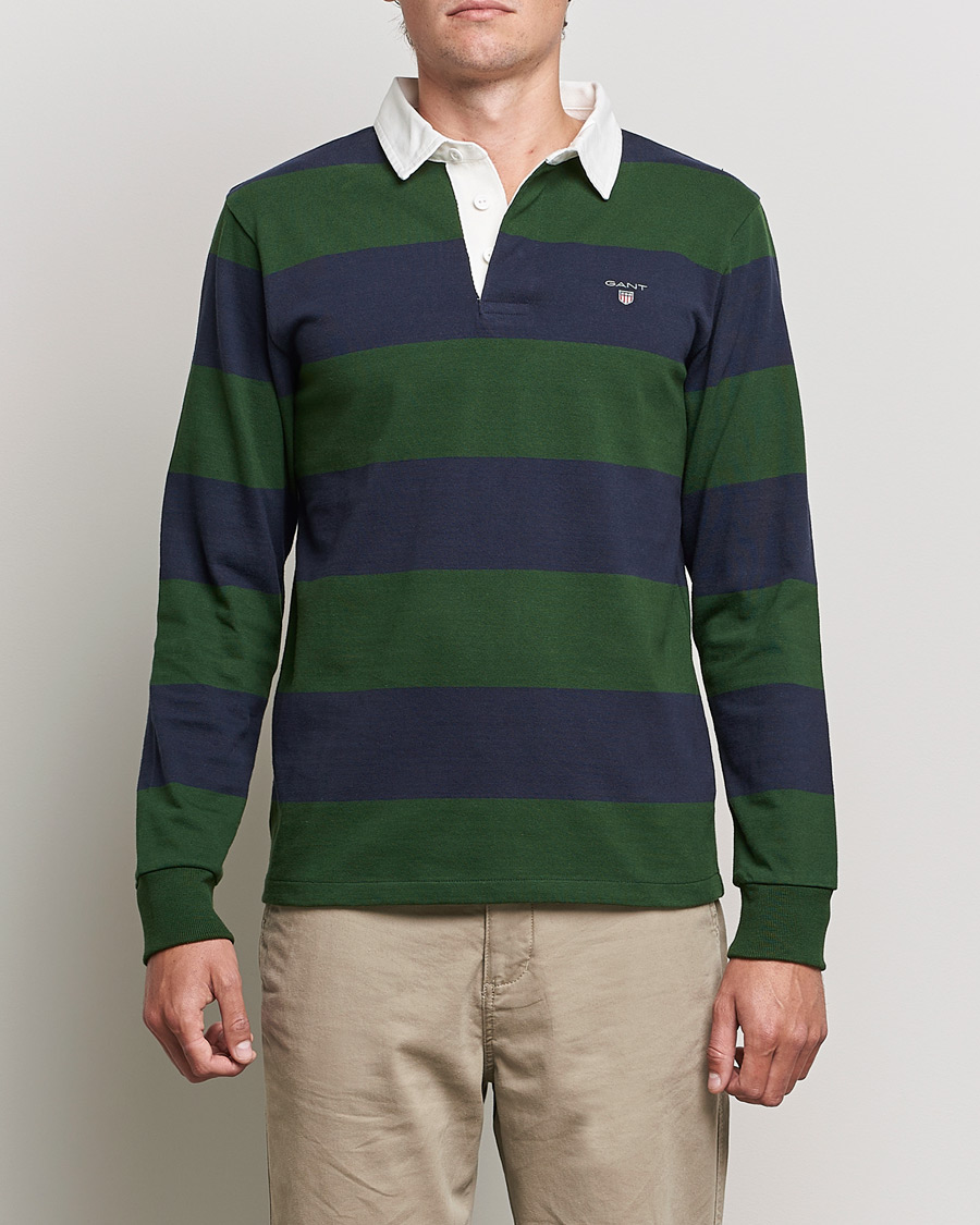 Herren | Pullover | GANT | Original Barstripe Heavy Rugger Storm Green
