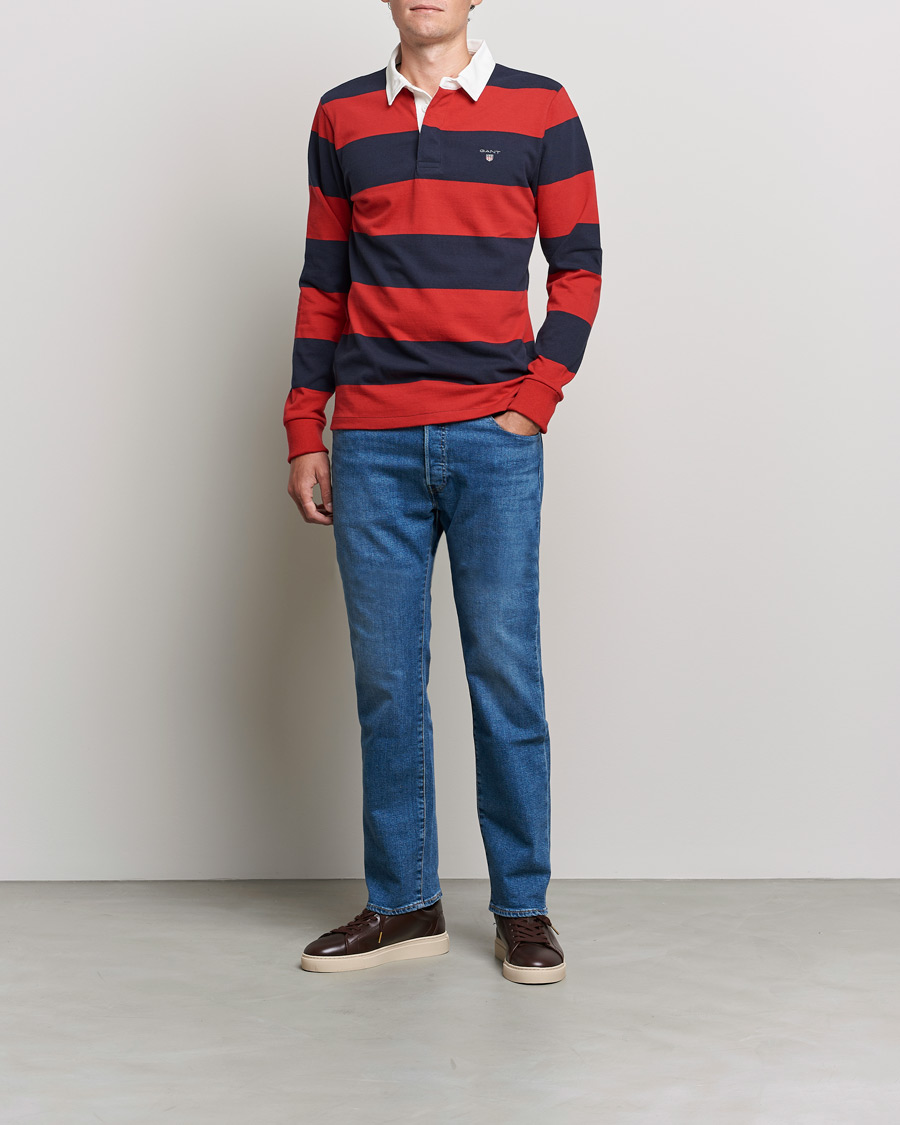 Herren | Pullover | GANT | Original Barstripe Heavy Rugger Ruby Red
