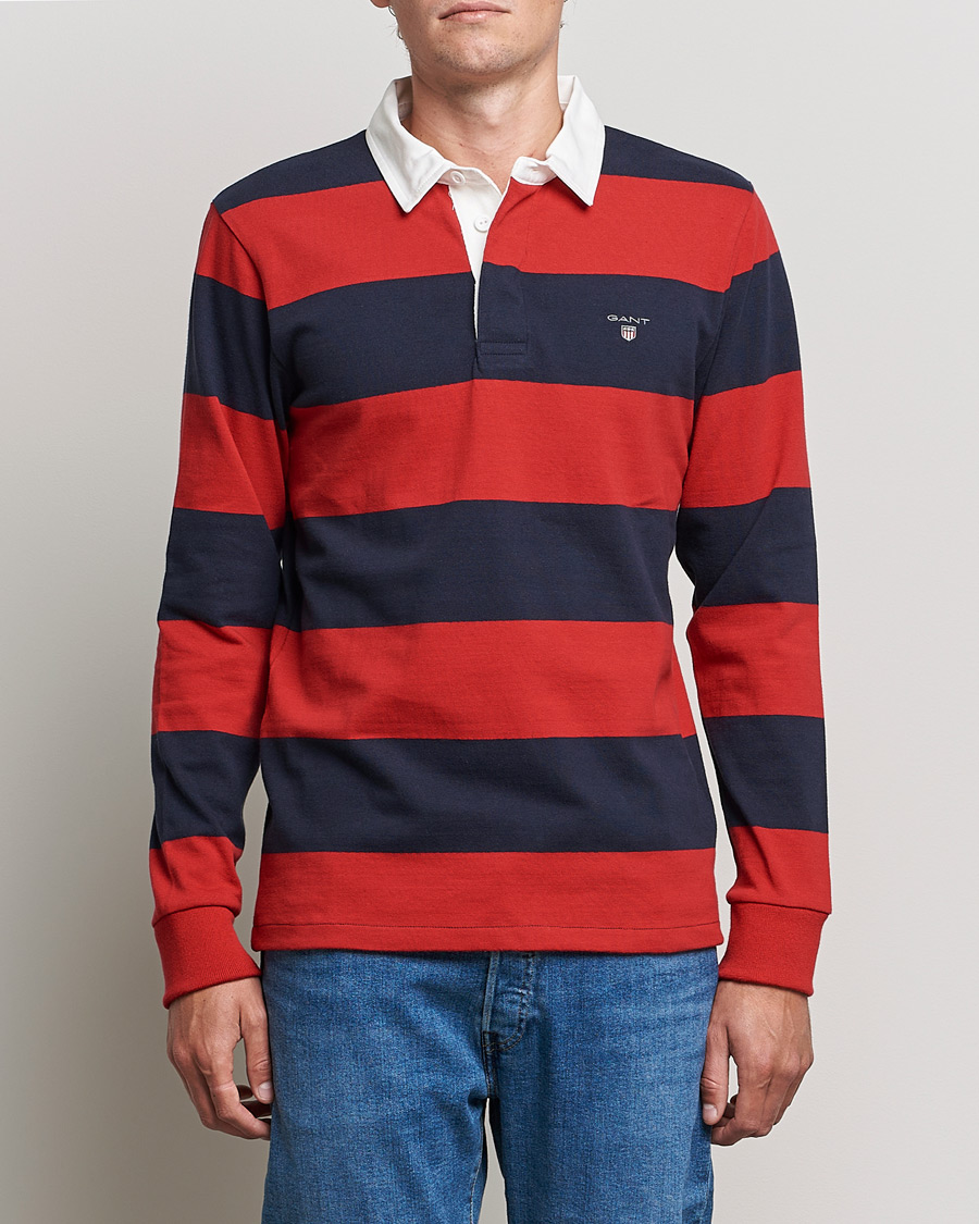 Herren | Pullover | GANT | Original Barstripe Heavy Rugger Ruby Red