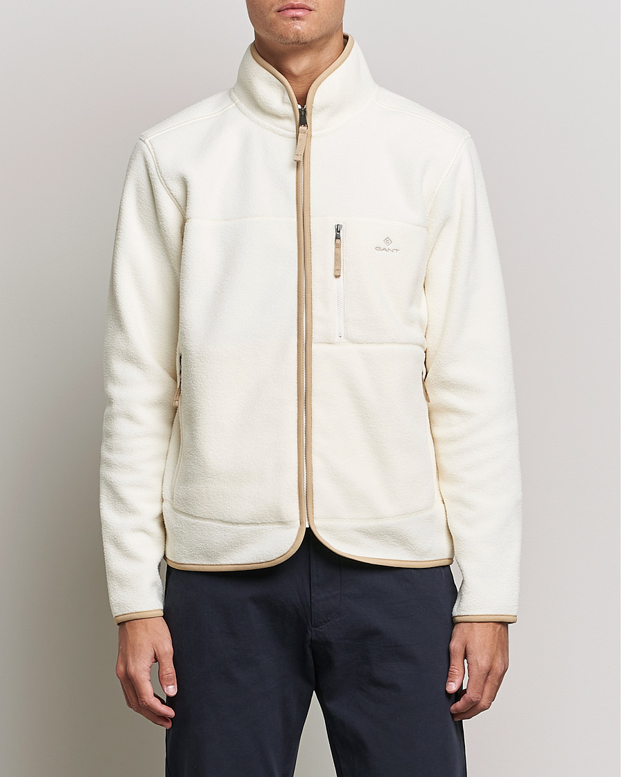 Herren | Pullover | GANT | Sherpa Fleece Full Zip Cream