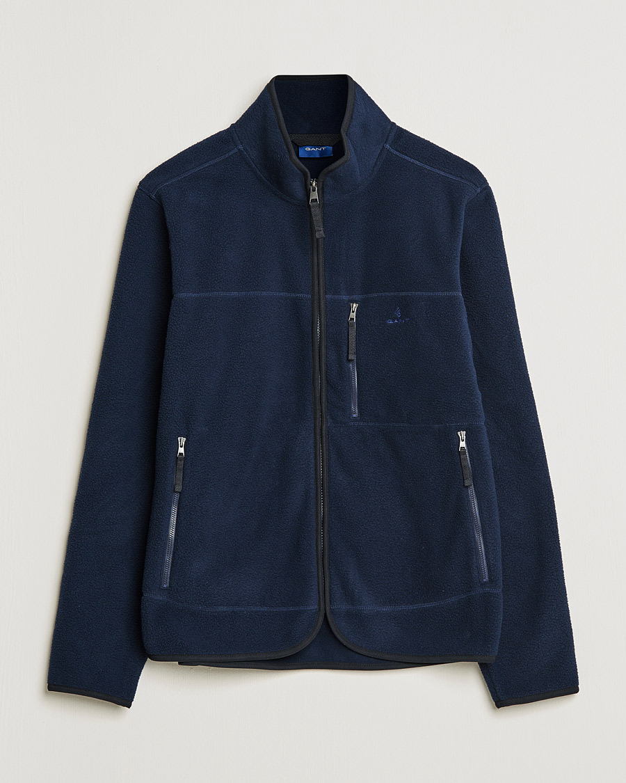 Herren | Pullover | GANT | Sherpa Fleece Full Zip Evening Blue