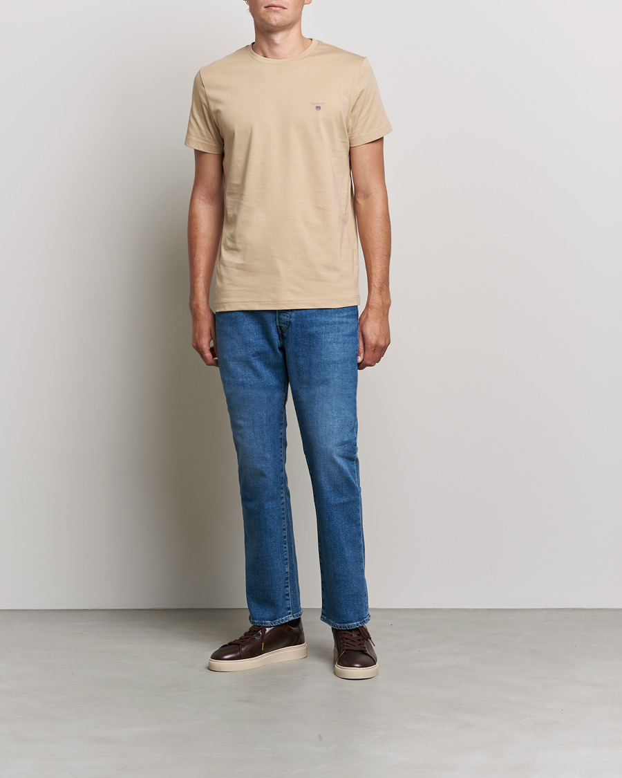 Herren | T-Shirts | GANT | The Original T-shirt Hazelwood Beige