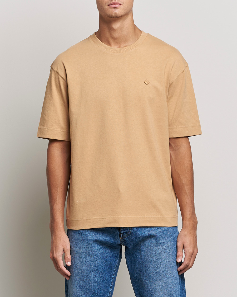 Herren | T-Shirts | GANT | Icon Crew Neck T-shirt Toffee Beige