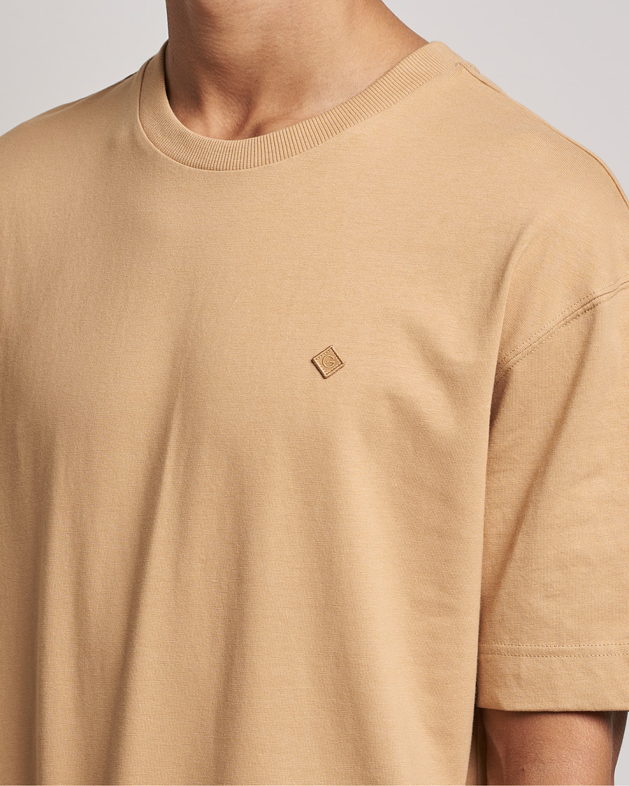 Herren | T-Shirts | GANT | Icon Crew Neck T-shirt Toffee Beige