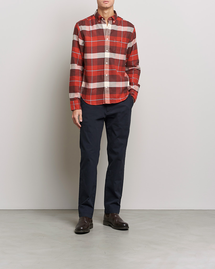 Herren | Hemden | GANT | Regular Fit Flannel Block Checked Shirt Spice Red