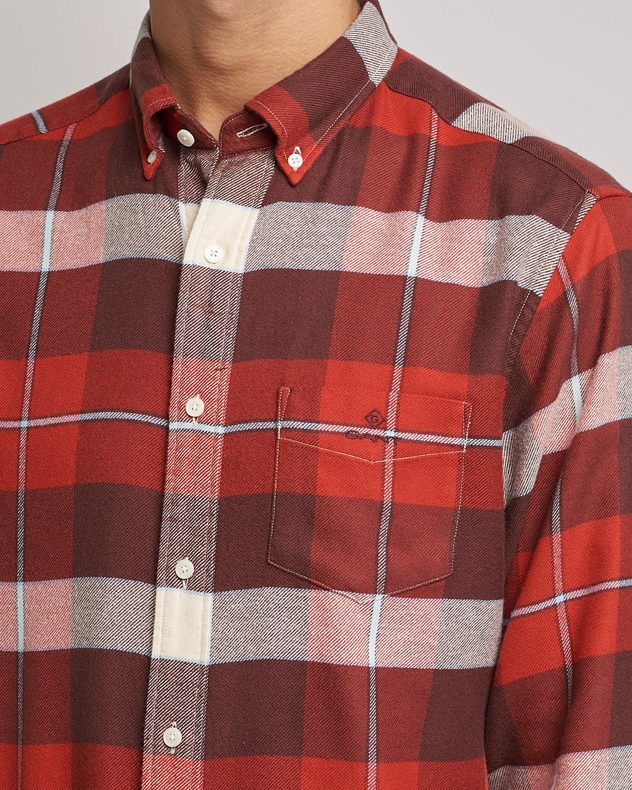 Herren | Hemden | GANT | Regular Fit Flannel Block Checked Shirt Spice Red