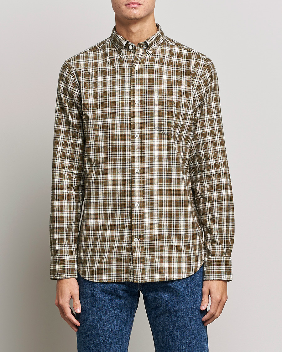 Herren | Hemden | GANT | Regular Fit Flannel Checked Shirt Army Green