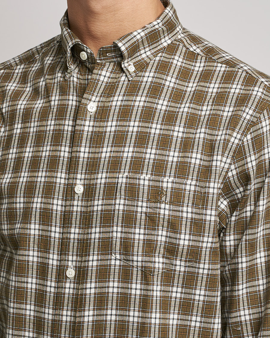Herren | Hemden | GANT | Regular Fit Flannel Checked Shirt Army Green