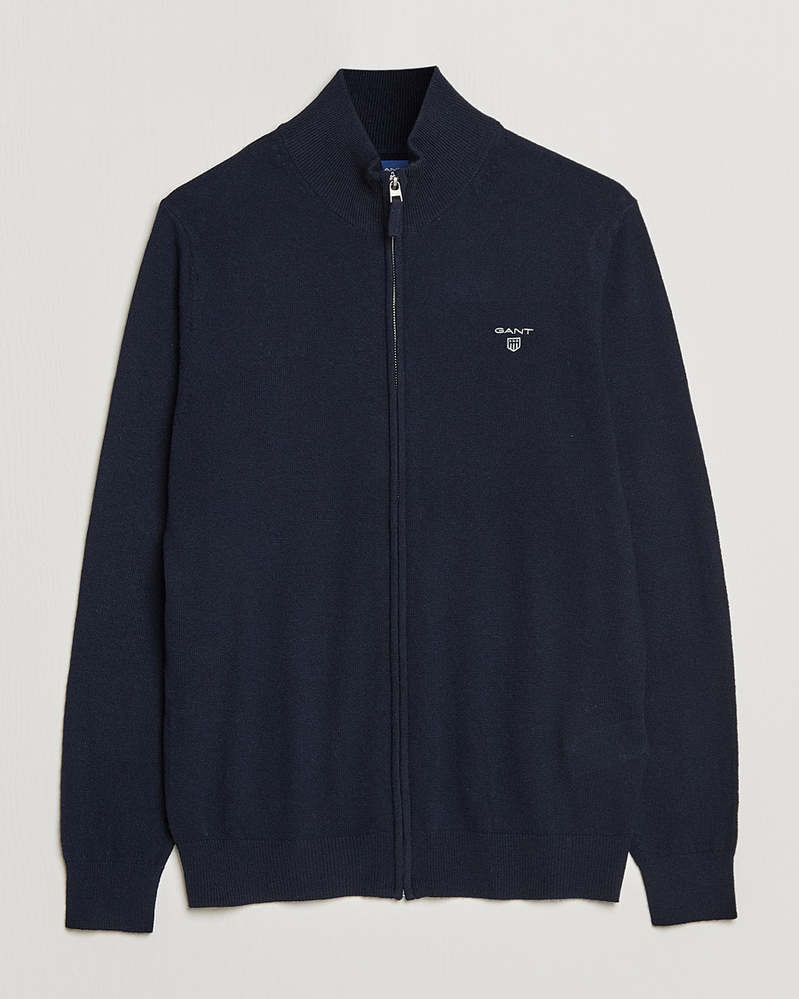 Herren | Pullover | GANT | Lambswool Full Zip Marine